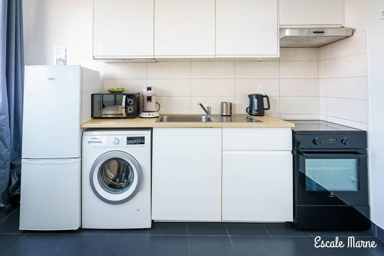 Escale-Marne Fr - 202 - Free Parking - Free Luggage Storage - All Equipped - Linen Included - Washing Machine - 10Mn Walk Metro 8 - Rer A - Panoramic View - From 1 To 14 Guests Maisons-Alfort Værelse billede